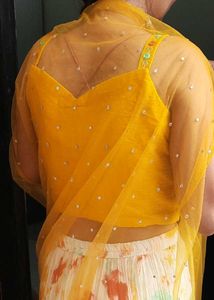Plazzo Blouse With Shurg Orignal Mirror Work