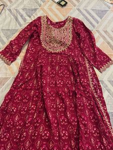 Pink Embroidered Kurta Set