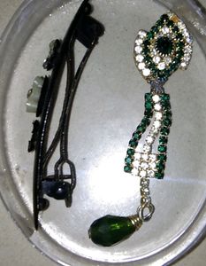 New Mangalsutra,  New Brooch /Saree Pin &amp; Black Mini Hair Clip