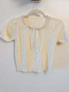 Cute Lace Trim Top