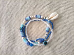Shell & Evil Eye Bracelet Stack 🐚💙✨