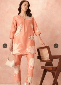 Peach Floral Print Co-ord Set