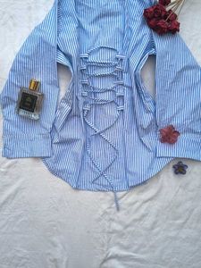 Corset Back Striped Shirt🫶🏻