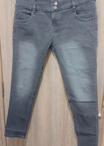 Women Slim High Rise Grey Jeans