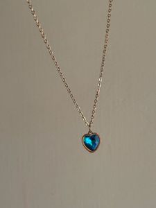 Blue Heart Anti Tarnish Pendant Necklace