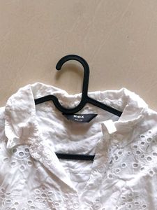 Schiffli Scalloped White Top