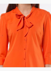 🧡 Elegant FIG Tie-Up Neckline Shirt Size M 🧡