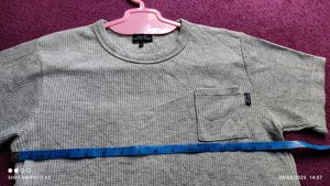 Gray Ribbed Pocket Tee