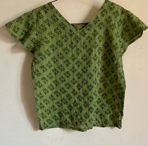 Green Stitched Top