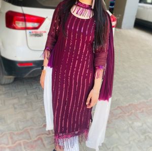 Kurta Pant Set With Duppata