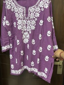 Embroidered Purple Kurta