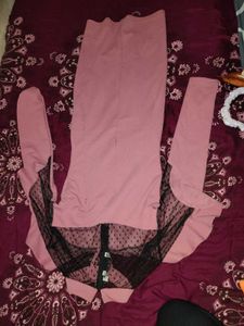 Elegant Pink Long Sleeve Dress