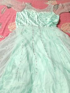 Gown Party Wear Parrot Green