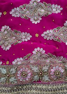 Pink hand Work Heavy Garara Suit