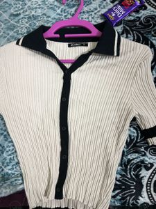 Stylish Ribbed Knit Top
