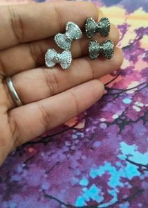 Sparkly Bow Stud Earrings