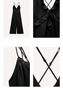WIDE-LEG JUMPSUIT WITH RUFFLES