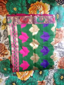 Green &amp; Gold Saree 2 Combo