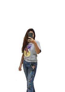 Embroidered Floral Jeans