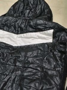 Stylish Black Quilted Hooded Jacket