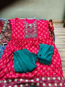 Pink Printed Kurta Set