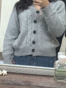 Gray Knit Cardigan