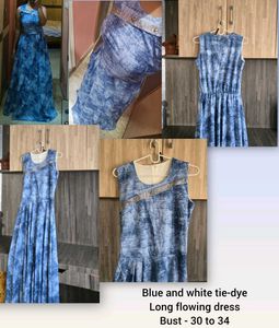 Stylish Blue tie - die Maxi Dress