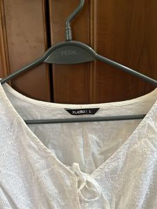 White Short Sleeve Mini Dress