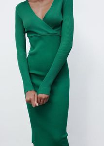 Marine Lorphelin Green Zara bodycon dress