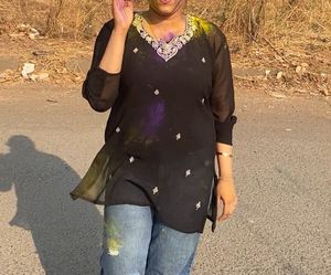 Embroidered Black Kurti