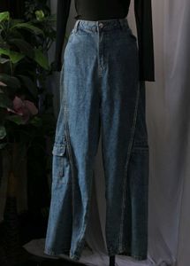 Cargo Denim Rhinestones Pants