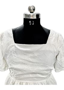 White Bubble Hem Dress