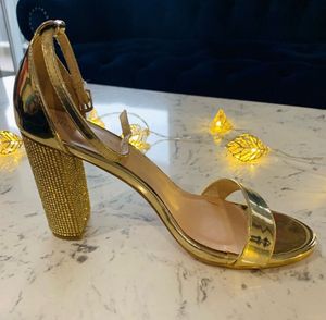 CATWALK Golden Shimmering Block Heels