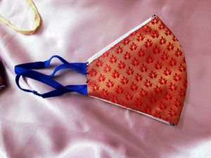 3 Benarasi &amp; 1 Chickankari Embroidery Mask