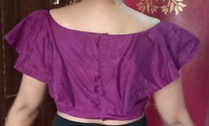 Purple Crop Top Blouse