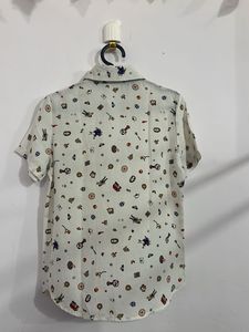 Patterned White Shirt