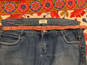 Embroidered Denim Capris
