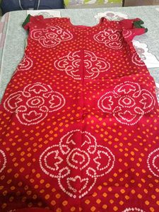 Red Bandhani Print Kurti