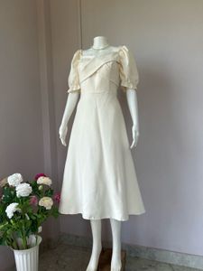 Offwhite Creme Midi Gown