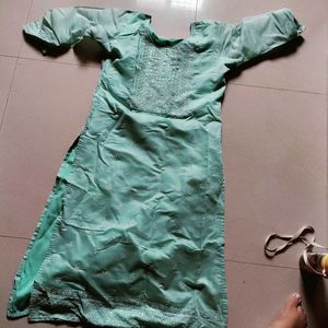 Elegant Light Green Embroidered Kurti