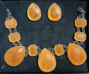 Orange Crystal Jewellery Set