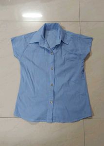Light Blue Button-Down Top