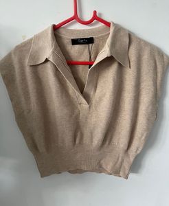 Cute Knit Polo Top