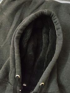 Grey Black Sweatshirt Zipper Hoodie