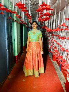 Langha With Crop Top And Dupatta