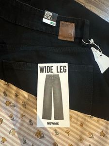 Black High Rise Wide Leg Jeans