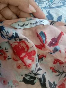 Women Peach Pink Floral Shrug