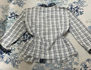 Cute Plaid Ruffle Top