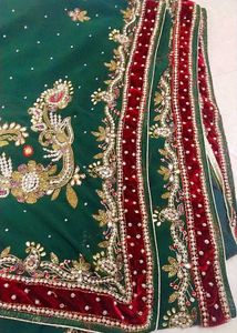 Full Zari Work Bride Saree Hand Made Without Damag