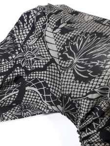 Black &amp; Gold Color Printed Ond Shoulder Dress ( Wo
